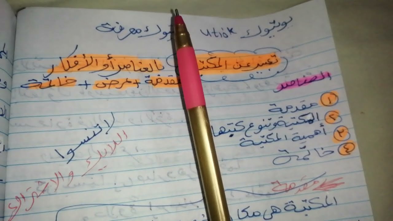 موضوع تعبير عن مكتبة المدرسة كامل العناصر جاهز للطباعه
