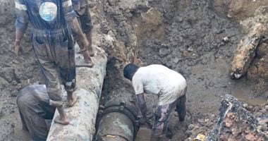 إصلاح كسر خط مياه رئيسي وإيجاد موقعه في إدفو وأسوان